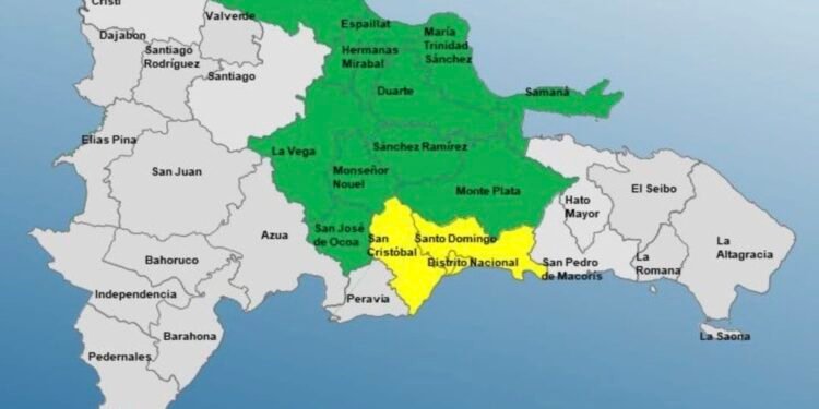 Distrito Nacional y 13 provincias de RD en alerta por una vaguada