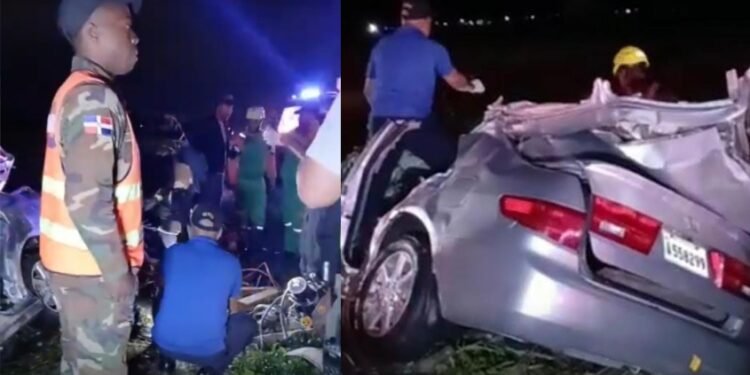 Cuatro muertos en accidente de tránsito en la autopista Duarte