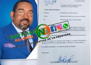 Coordinador del sector agropecuario del PRM en Dajabón presenta renuncia del partido