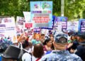 Trabajadores salud protestan por los bajos salarios en la RD