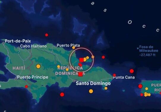 Temblor 4.1 sacude zonas de la RD la madrugada de este lunes