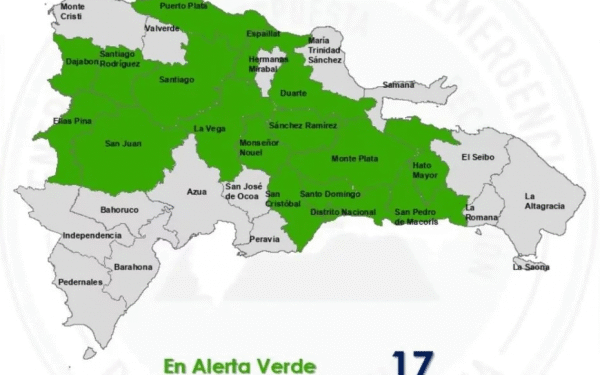 COE amplía a 17 demarcaciones en alerta verde por una vaguada